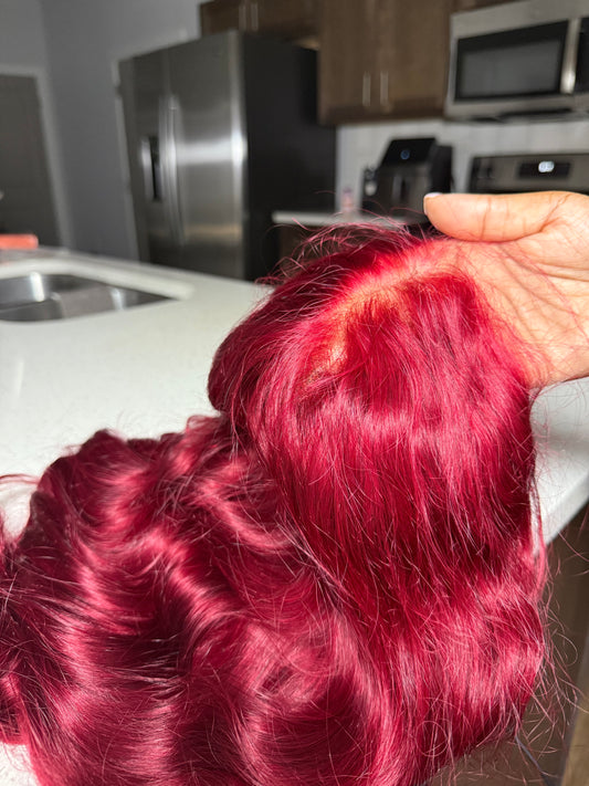 Burgundy Uncustomized Wig